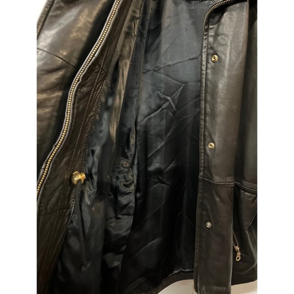 Andrew Marc Additions Leather Coat Brown Parka Jacket - Picture 7 of 11